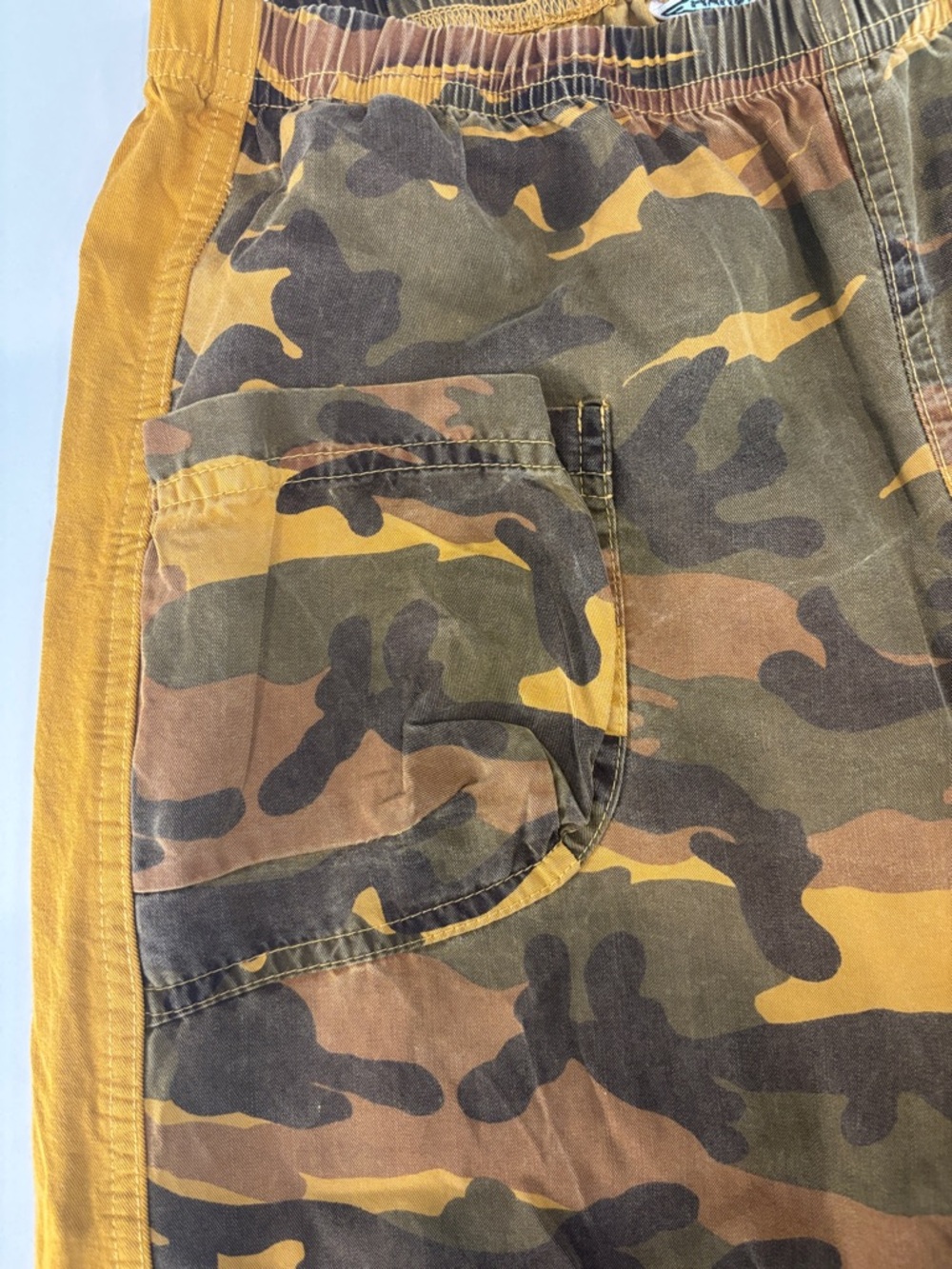 Hard Tail Camo Track Pants with Yellow Side Panels - Picture 5 of 5